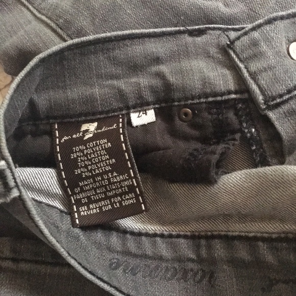 7 for All Mankind gray skinny jeans (size 24) - Picture 5 of 8